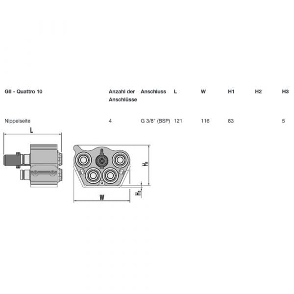 Multi-X Quattro 10 Nippelplatte